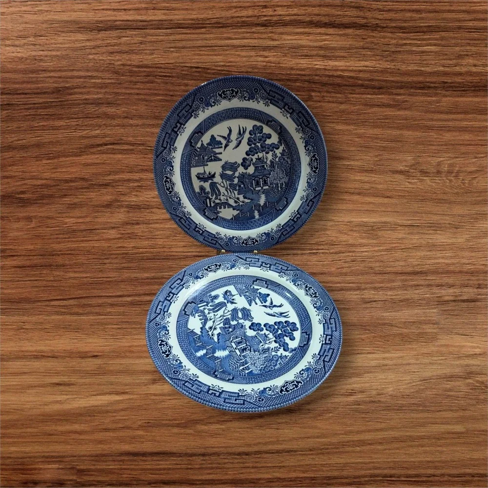 Churchill Willow Blue 10.25-Inch Dinner Plates Set Of 2 Made‎ In England
